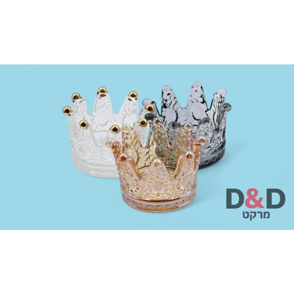 מאפרת – מיני כתר זכוכית קריסטל – Mini Crown Crystal Ashtray