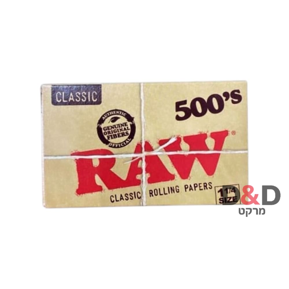 RAW Classic | נייר גלגול | 500 יחידות | גודל 1¼