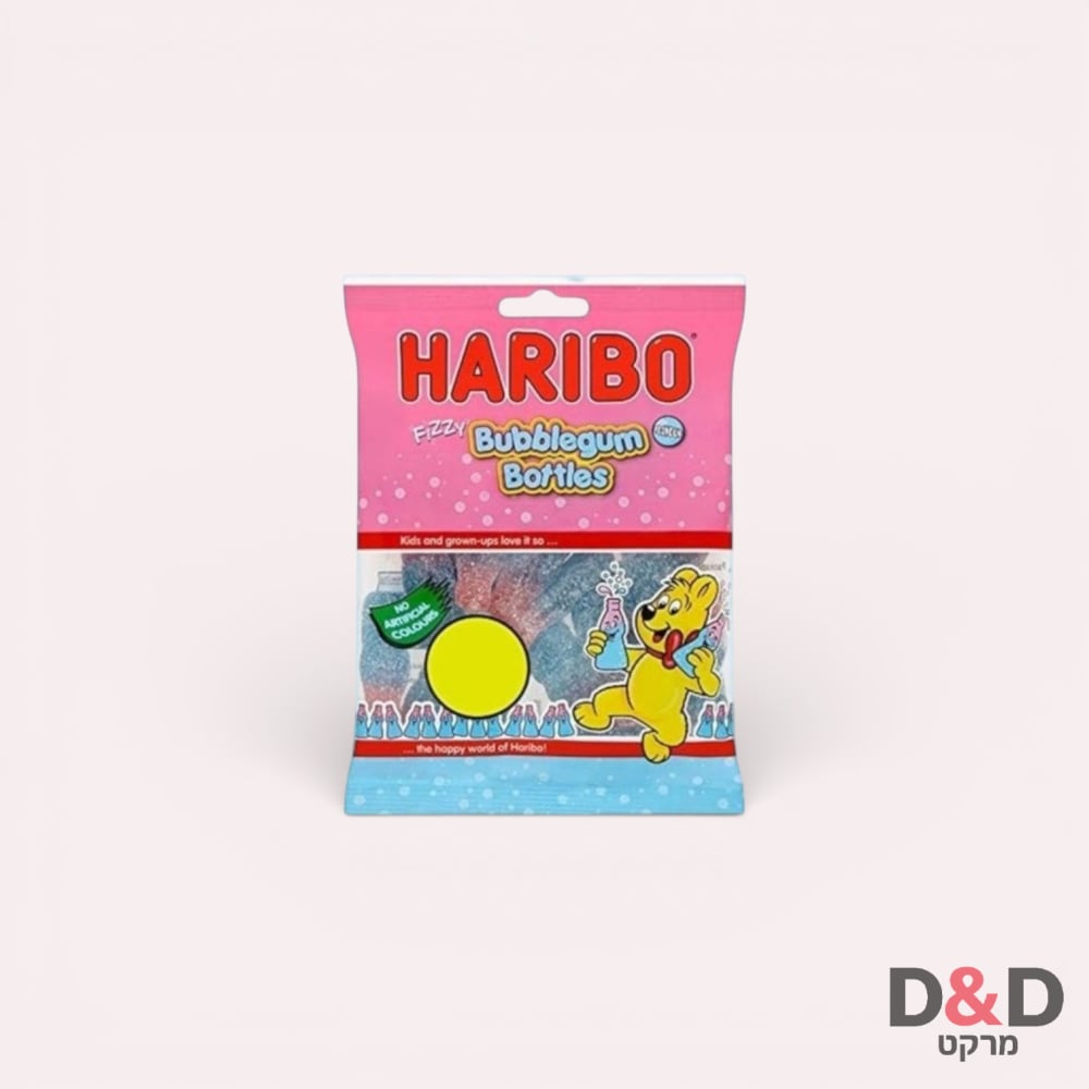 Haribo Bubblegum Bottles – גומי מצופה סוכר