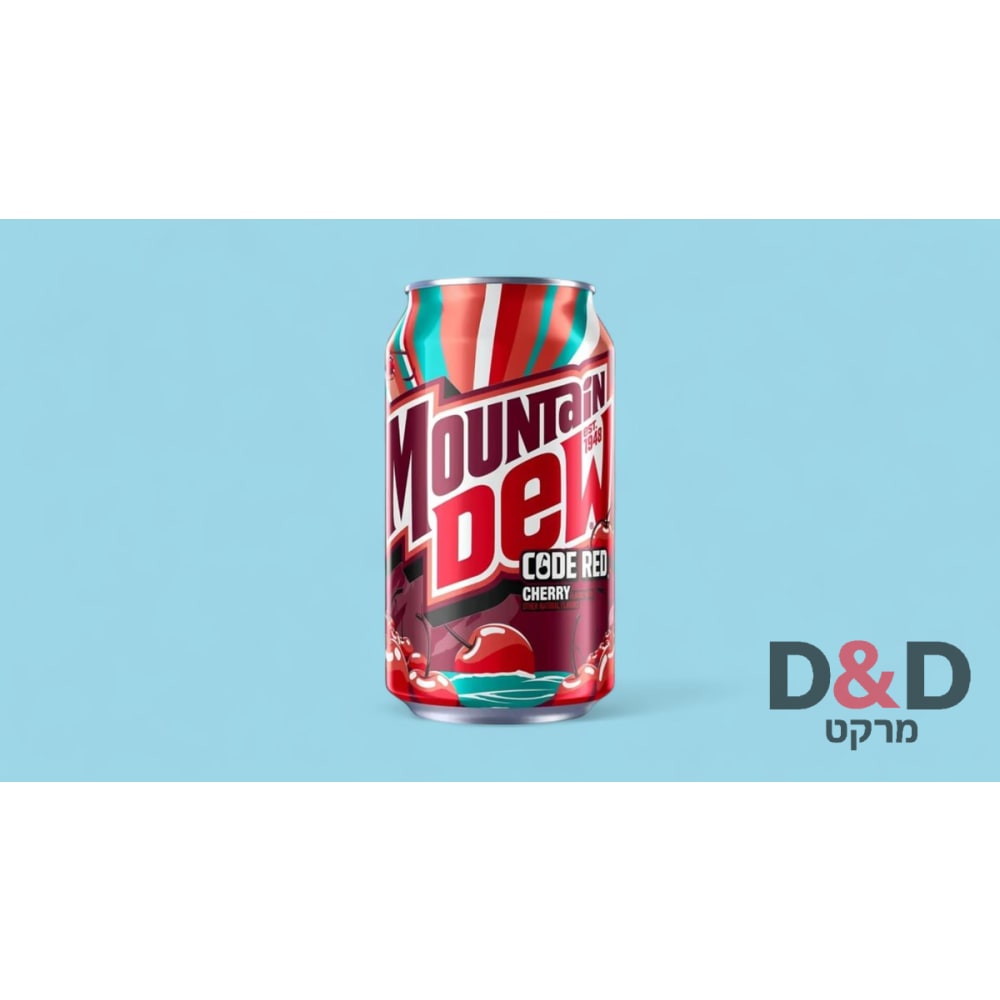 פחית משקה בטעם דובדבן=Mountain Dew Code Red