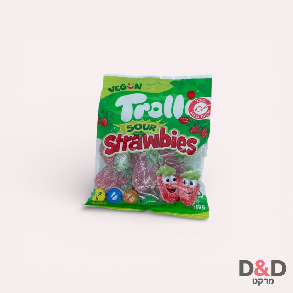 סוכריות גומי תות מסוכר חמוץ = TROLI SOUR STRAWBIES