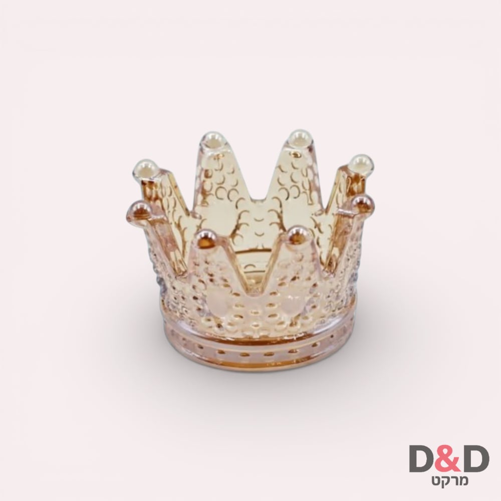 מאפרת – מיני כתר זכוכית gold – Mini Crown Crystal Ashtray