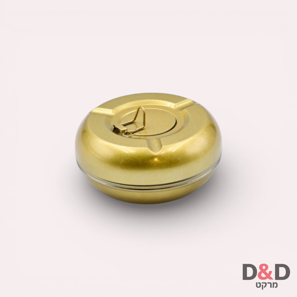 מאפרת – פח עם מכסה – Gold Spin Cover Ashtray