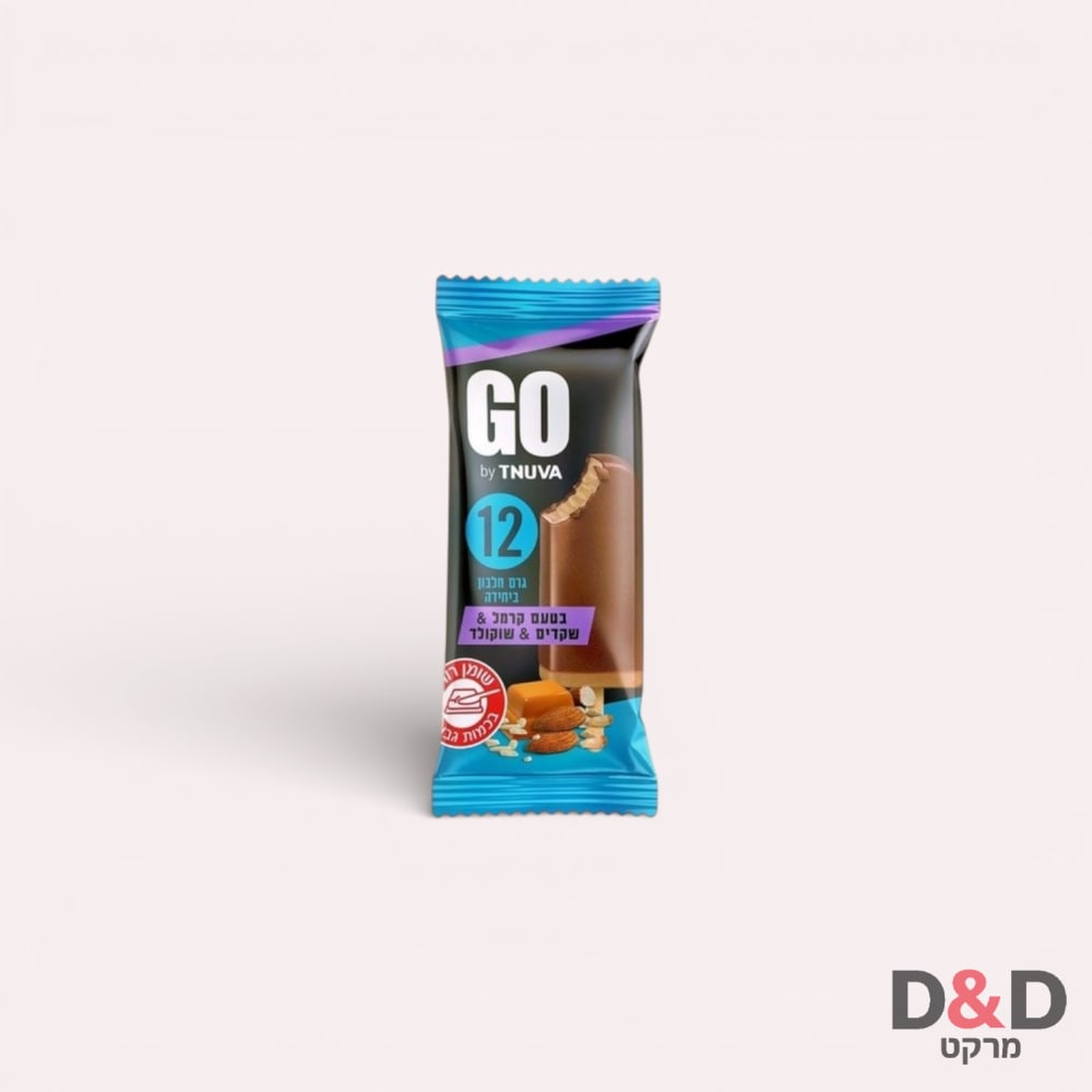 גלידה חלבון=GO תנובה=קרמל שקדים שוקולד=12גר חלבון