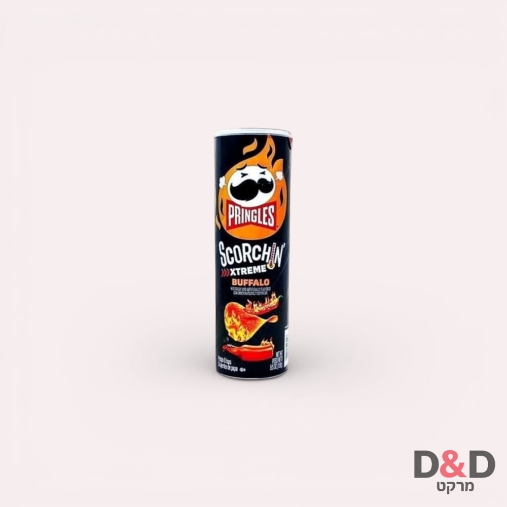 פרינגלקס חריף בטעם גבינת בופלו = PRINGLES SCHORCHING XTREME BUFFALO