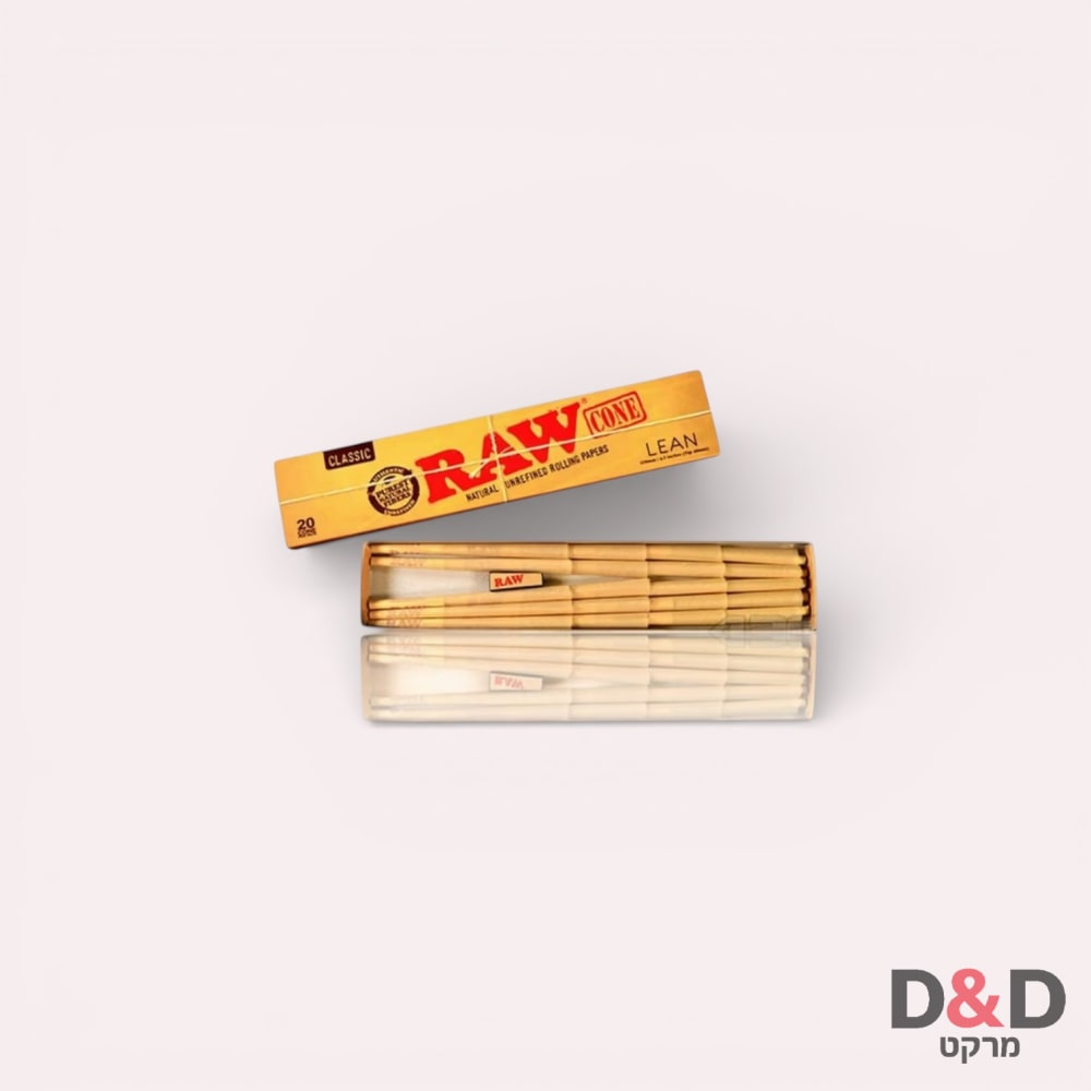 קונוסים דקים עם פילטר ארוך לין=XL= RAW= LEAN= CONES=יח20