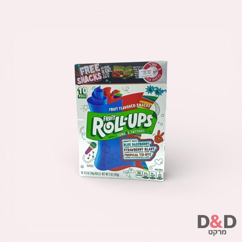 רולאפס בטעם פירות טרופי=10יח=Fruit Rollups