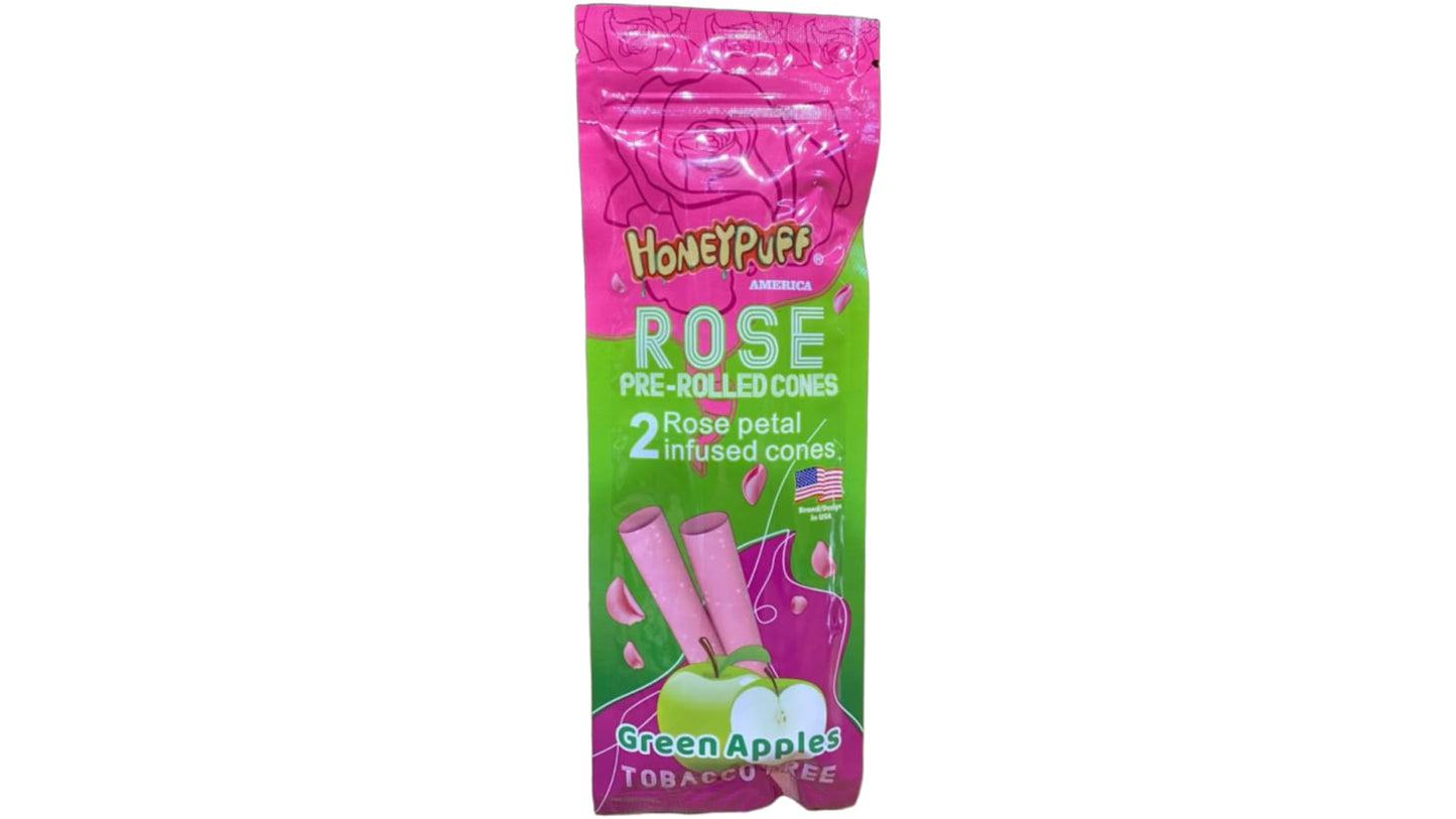 HoneyPuff | Rose Pre-Rolled Cones | עלי ורד | Green Apples | 2 יח׳