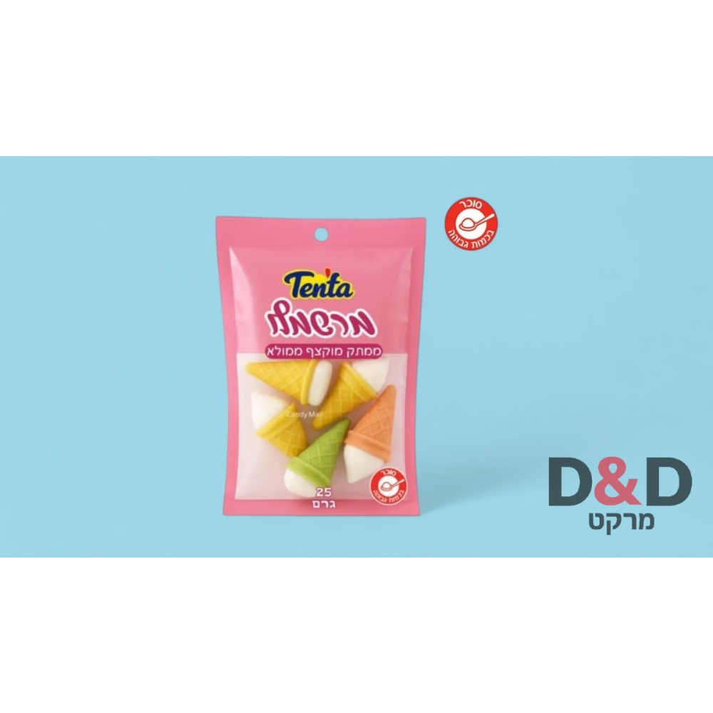 מרשמלו תנתה בצורת גלידה=תמונה להמחשה בלבד